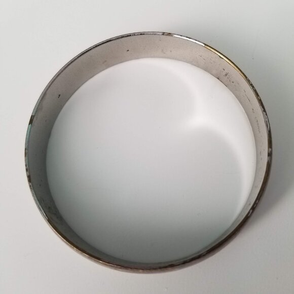 Vintage Monet Silver Tone Bangle Bracelet, Textured Brushed Matte Silver Pattern - Picture 11 of 12